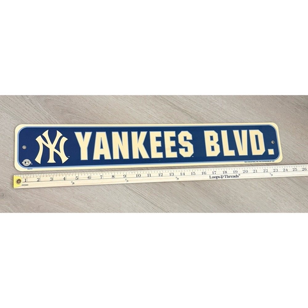 2007 Yankees Blvd, New York Yankees Plastic Street Style Sign 24" X 4"